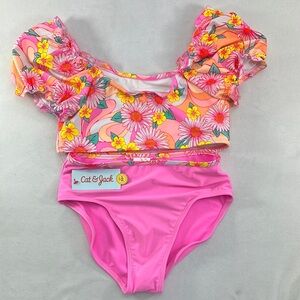 Cat & Jack Flower Two-Piece Girls Swimsuit Bikini Set